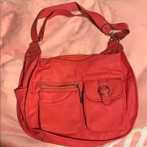 Salmon handbag with tons of pockets!!!